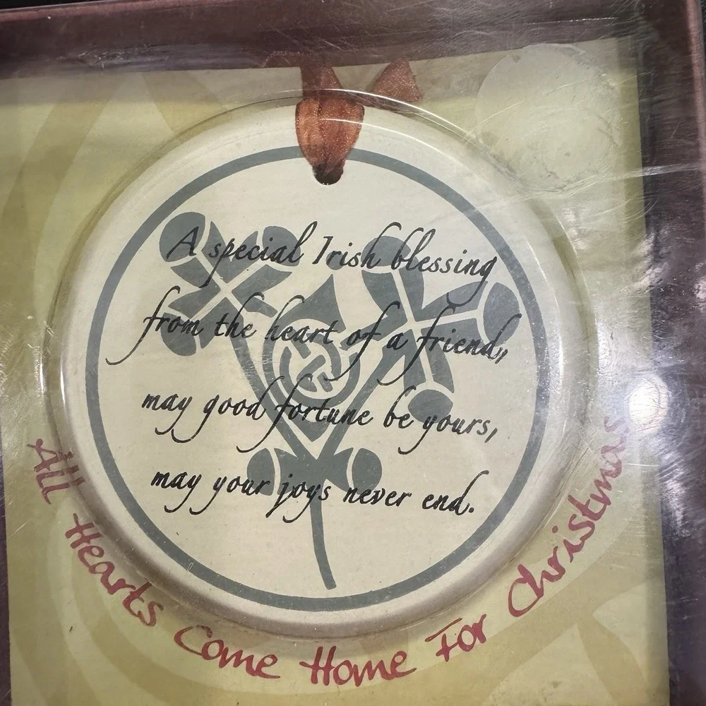 PRESSED DRIED Flowers Of Ireland  By Breda Hayden‎ & Irish Blessing ornament